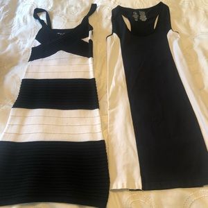 2 Guess black and white dresses